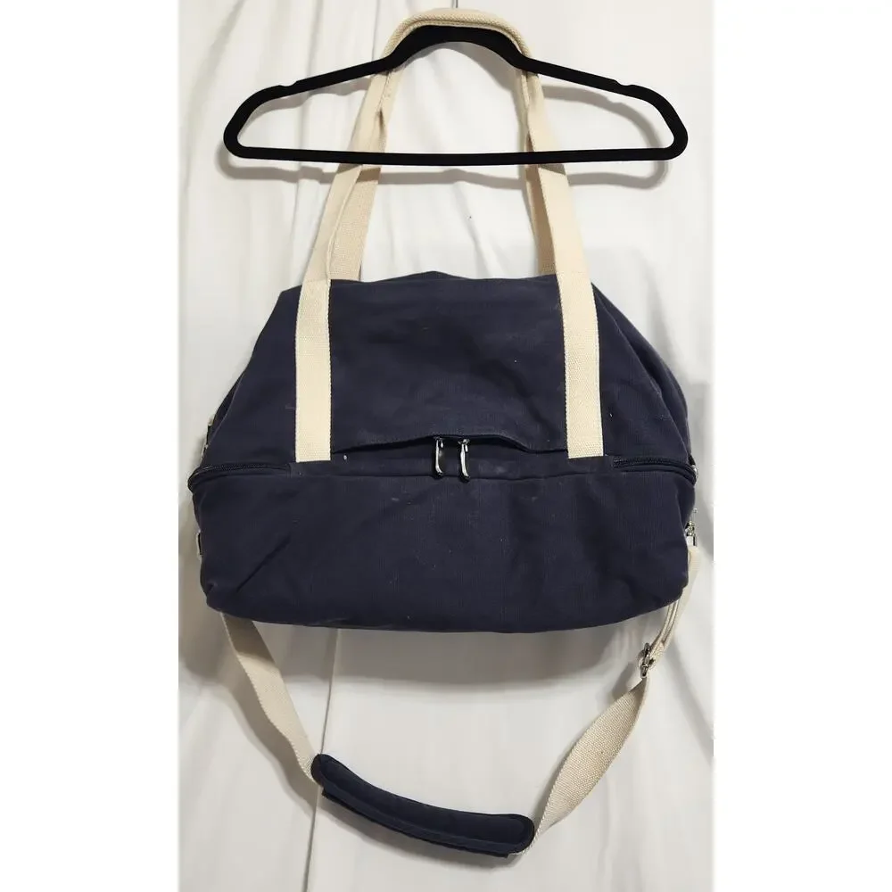 Lo & Sons Catalina Deluxe Weekender Bag Deep‎ Navy Organic Canvas Carry On